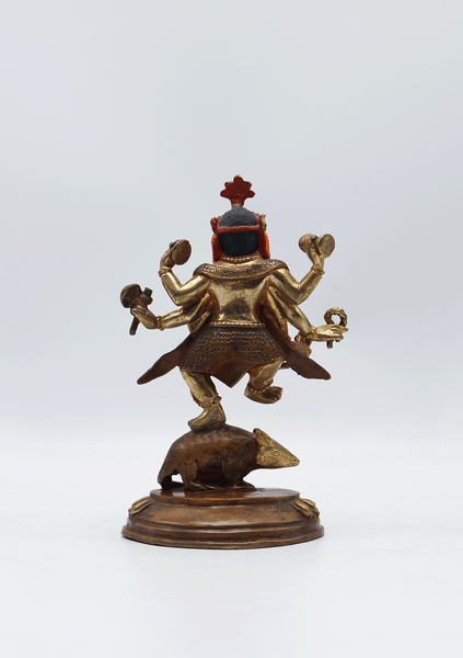 Gold Plated Dancing Ganesha Statue 5.5 Inch