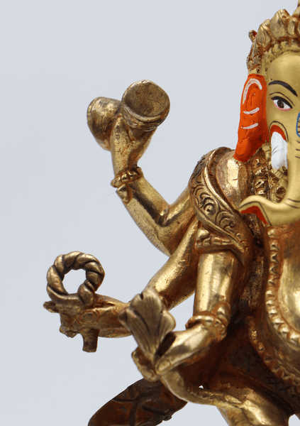 Gold Plated Dancing Ganesha Statue 5.5 Inch