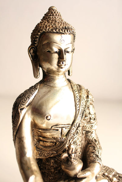 Fully Silver Plated Medicine Buddha Statue