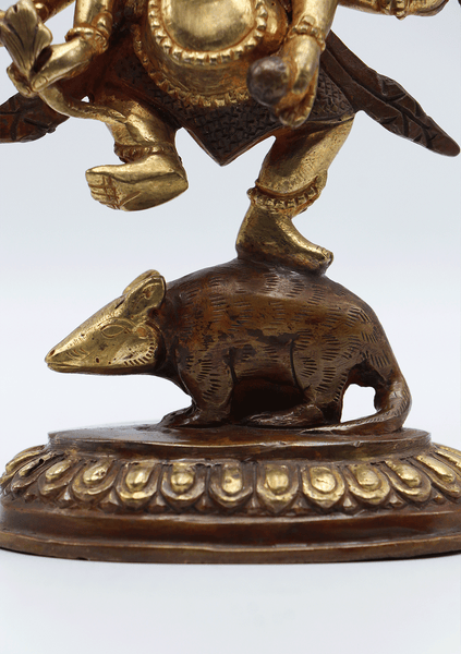 Gold Plated Dancing Ganesha Statue 5.5 Inch