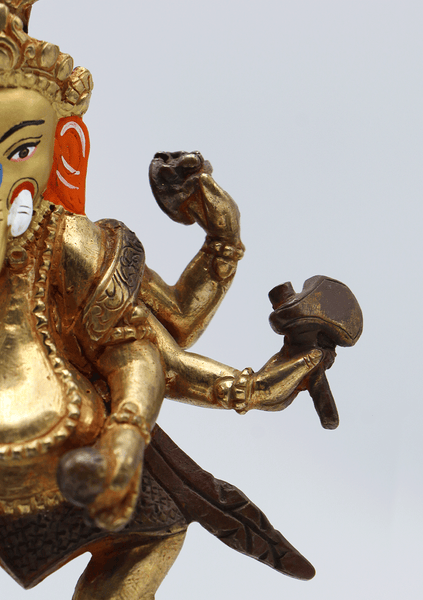 Gold Plated Dancing Ganesha Statue 5.5 Inch