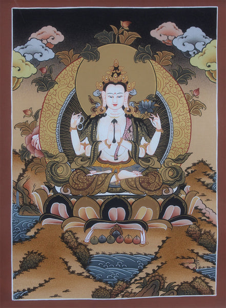 Tibetan Avalokiteswora Thangka