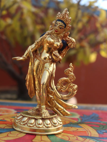 Dancing Tara Gold Plated Statue