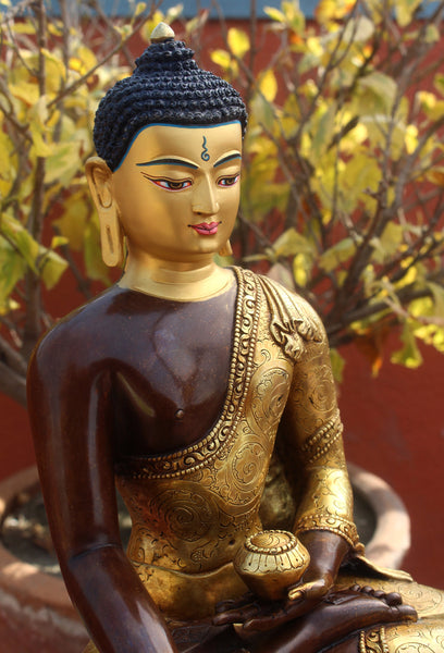 Gold Plated Shakyamuni Buddha Statue