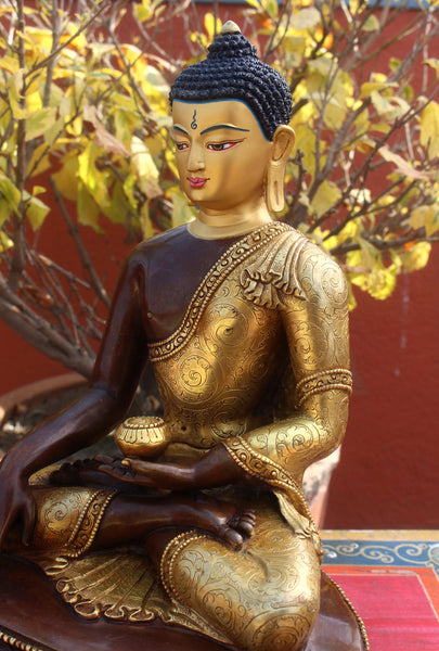 Gold Plated Shakyamuni Buddha Statue