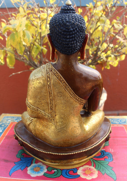 Gold Plated Shakyamuni Buddha Statue