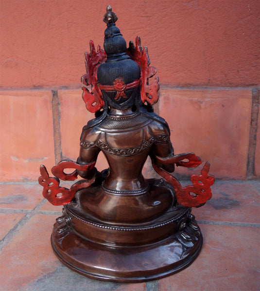 Copper Oxidized Vajrasattva Statue 9 Inch