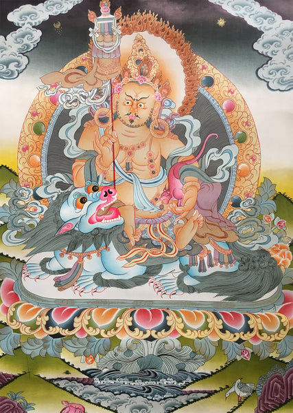 Tibetan Zambala Thangka 52x40cm, Tibetan thangka of Zambala NTH88