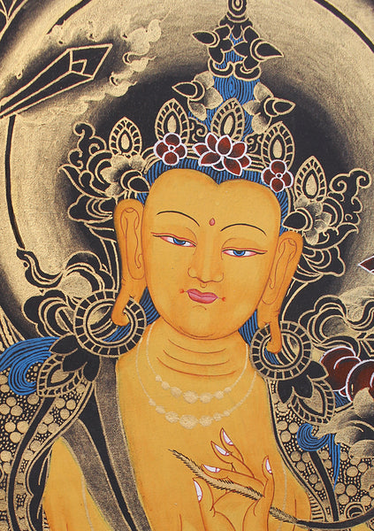 Blue Manjushree Thangka Painting