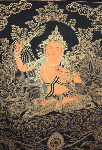 Golden thangka of Manjushri