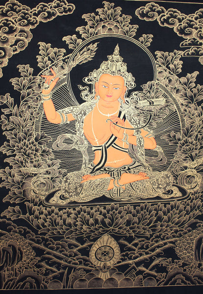 Golden thangka of Manjushri