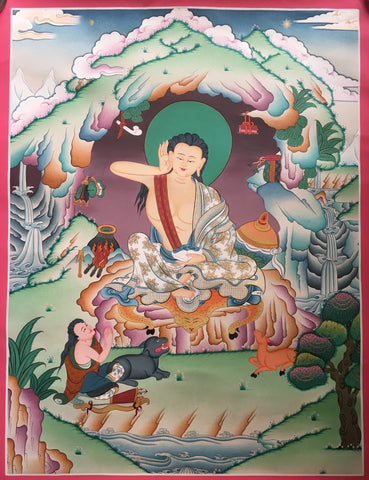 Thangka of Milarepa-The great Tibetan Yogi