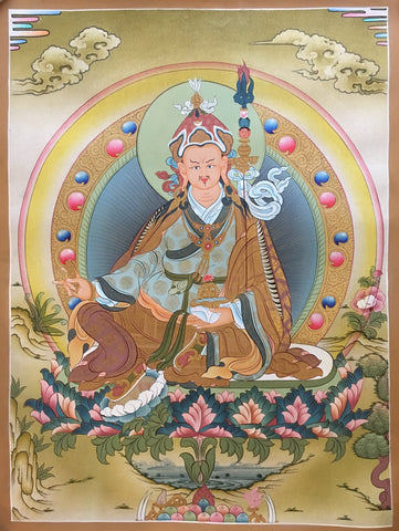 Traditional Buddhist Thangka of Padmasambhava