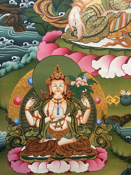 Heavenly Thangka of White Tara with Shakyamuni Buddha