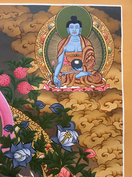 Chenrezig with Buddhas and Bodhisattvas Thangka