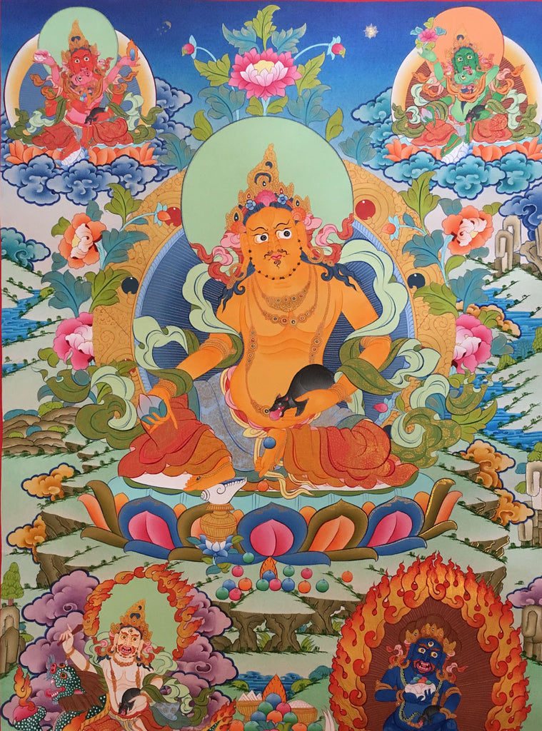 Zambala thangka with Bodhisattva Shakti