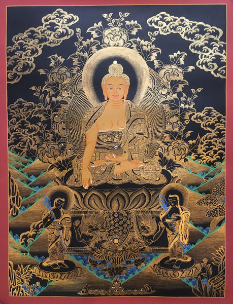 Shakyamuni Buddha Golden thangka