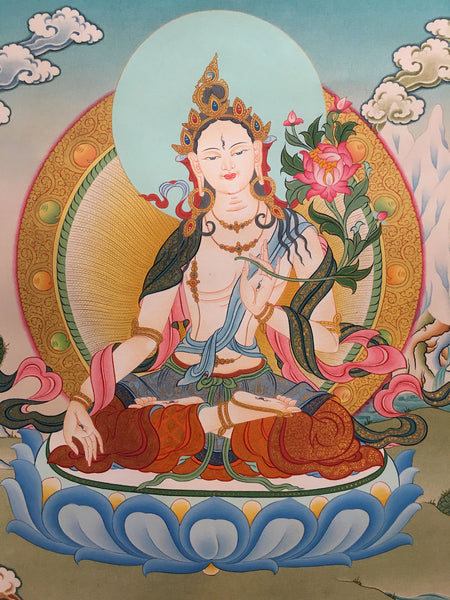 White Tara Thangka Painting