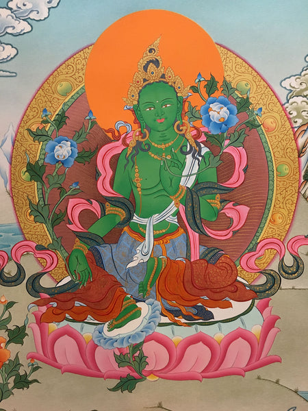 Heavenly Adobe of Green Tara Thangka