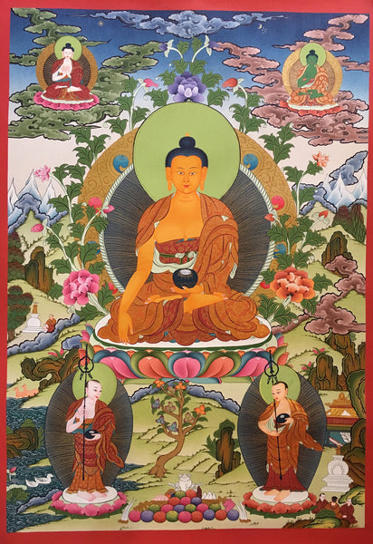 Shakyamuni Buddha In His Heavenly Adobe Thangka