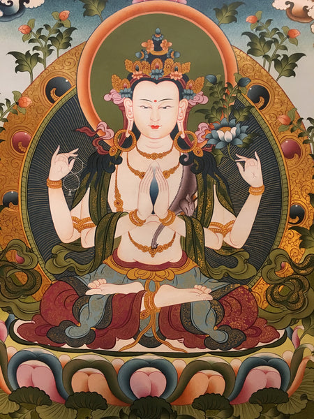 Avalokiteswora Buddhist Wall Hanging Thangka