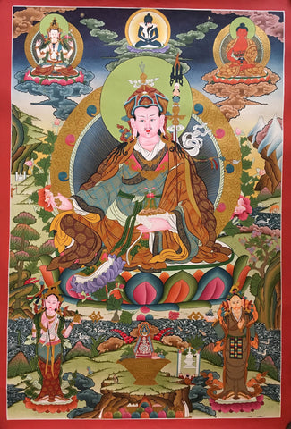 Vibrant Padmasambhava Thangka