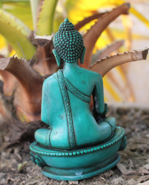 Green Medicine Buddha Resin Statue