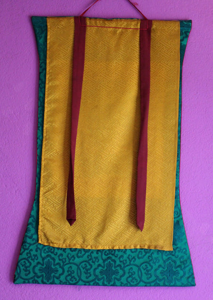Silk Brocade Green Tara Thangka