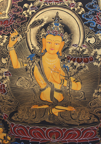 Blue Manjushree Thangka Painting
