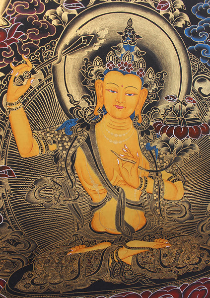 Blue Manjushree Thangka Painting